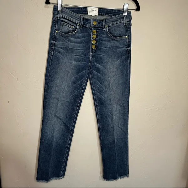 McGuire Gainsbourg Exposed Button Fly Raw‎ Gem Crop Denim Jeans - Image 3