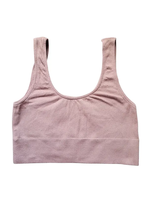 SKIMS Stretch Rib Scoop Neck Bralette Ribbed Wireless Mauve Pink S/M - Image 5