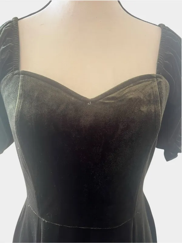 Disturbia Verdant Green Velvet Corset Mini Dress Goth US 4 UK 8 - Image 4