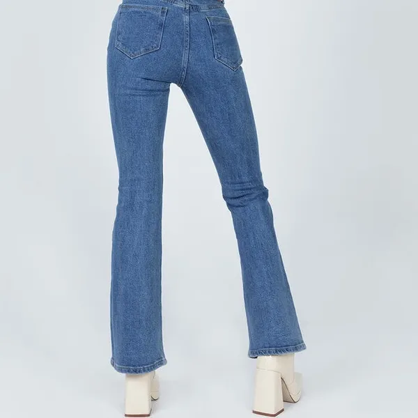 Princess Polly Dark Wash Flare Denim Jeans Size 12 - Image 5