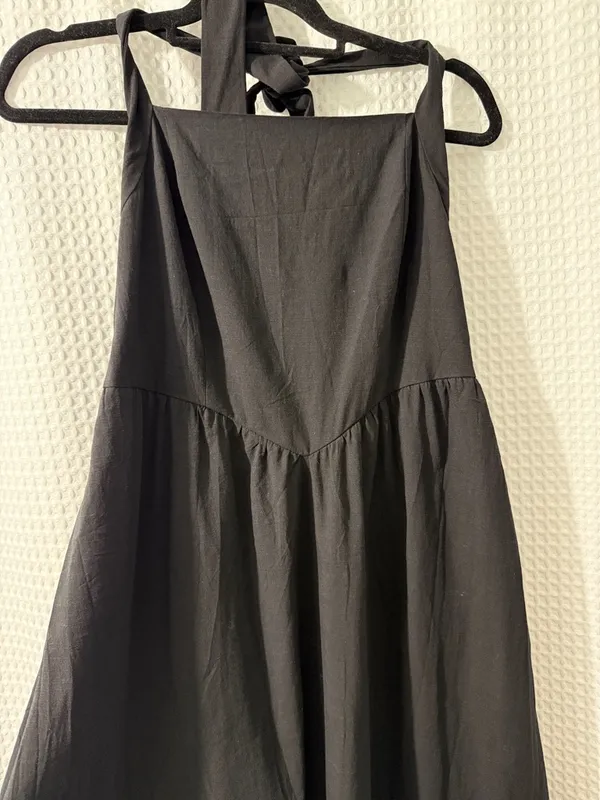 ZESICA Women's Summer Sleeveless Halter Midi Black Dress Size Large - Image 4