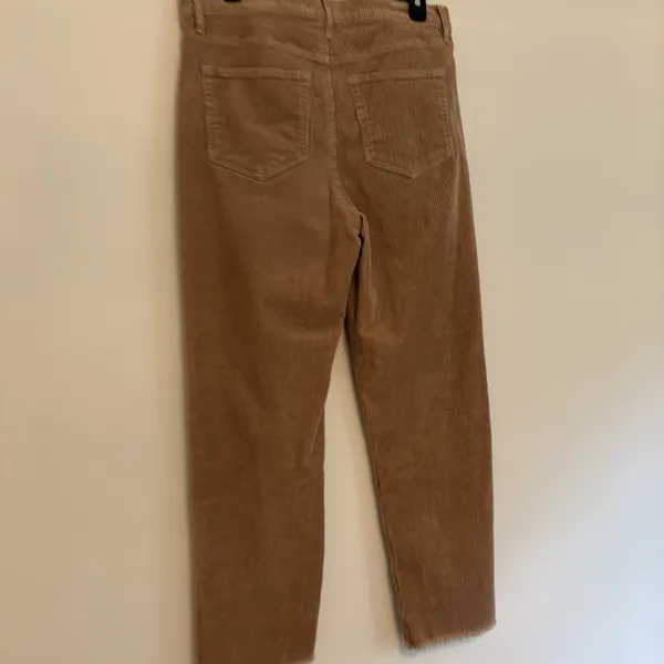 LOFT Corduroy Straight Leg‎ Pants Camel Tan Size 29 8 Raw Hem Casual Academia - Image 3