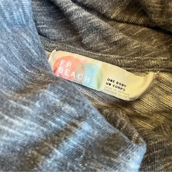 Free People Beach Turtleneck Sweatshirt Grey One Size Womens Loose Oversized - Image 6