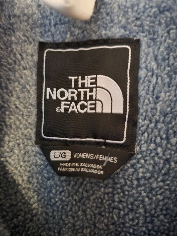O The North Face Women’s Fleece Jacket - Light Blue/grey Large - Image 2