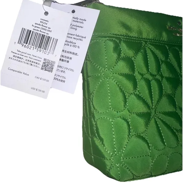 Kate Spade Spade Flower Quilted Cosmetic Pouch – Green – NWT‎ KK254 - Image 8