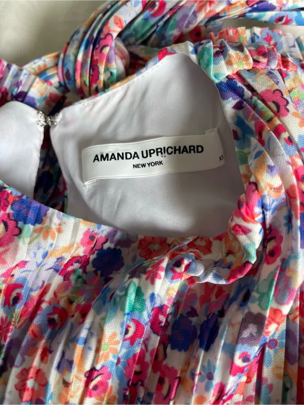 Amanda Uprichard Micro Pleated Ditsy Floral Print Short Dress Size XS - Image 4
