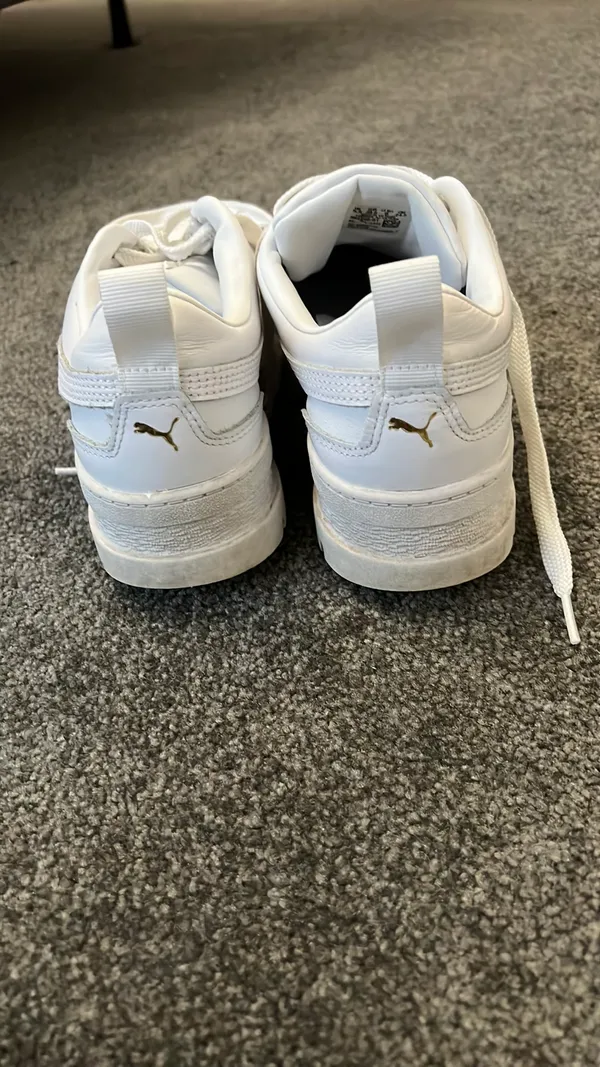 White Platform Puma Sneakers - Image 4