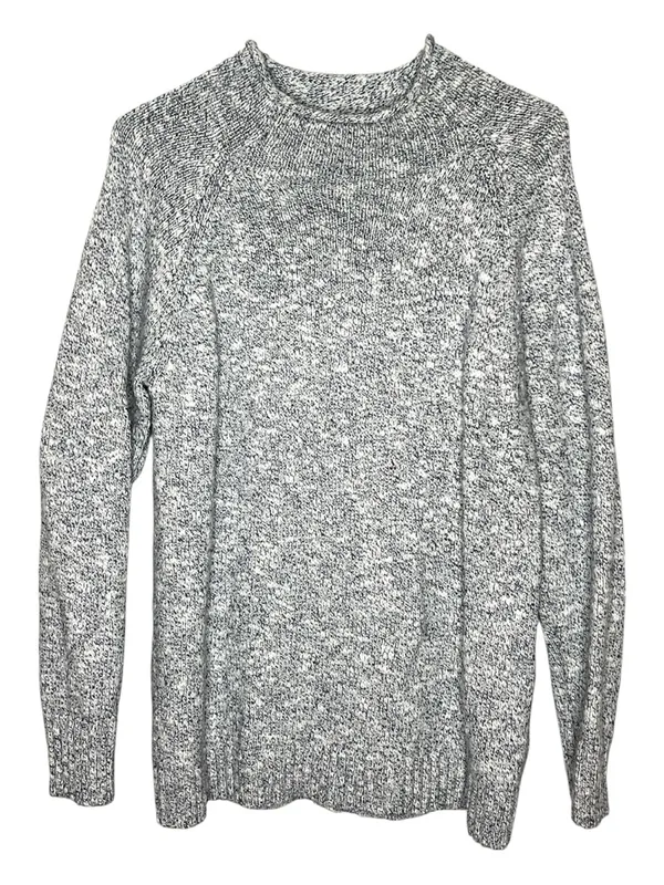 L.L. Bean 100% cotton Heather Gray Rolled mock neck Size L - Image 3