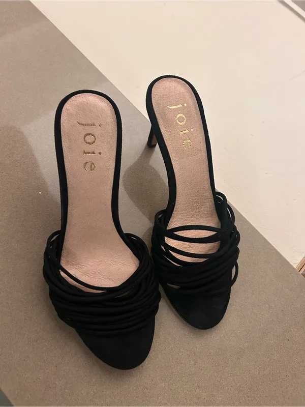 Joie Black Strappy Suede Mid-Heel Sandals 5.5 - Image 2