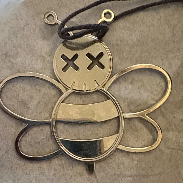Dior Gold Bee‎ Charm Pendant on Black Cord - Image 5