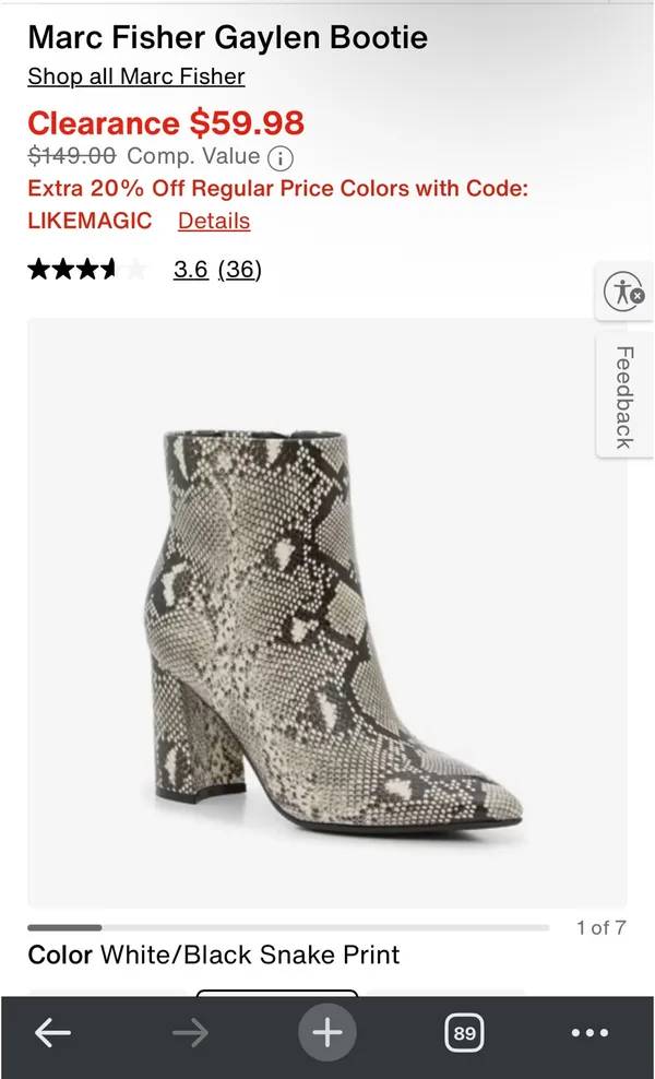 Marc Fisher Snake Print Booties - Image 2