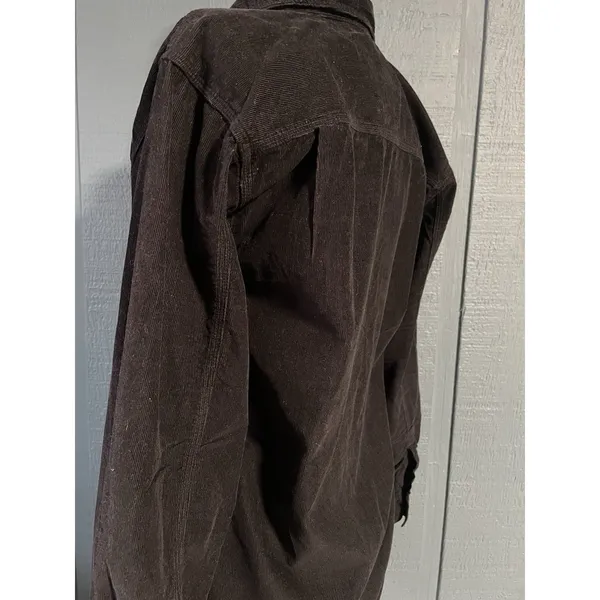 Harley Davidson Womens Black‎ Corduroy Button Up Shirt Long Sleeve Embroidered - Image 10
