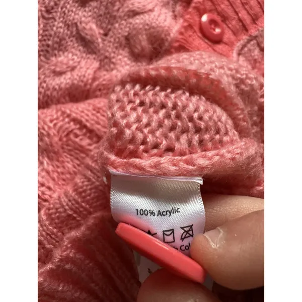 LulaRoe Women Size Small Button‎ Down Cardigan Sweater V Neck Pink Knit Acrylic - Image 11