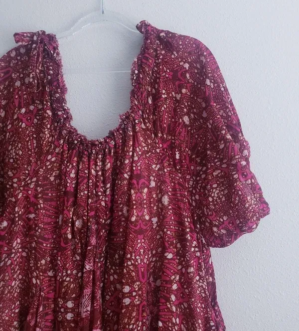 Free People Fuchsia Combo Babydoll Mini Abstract Dress - Image 3