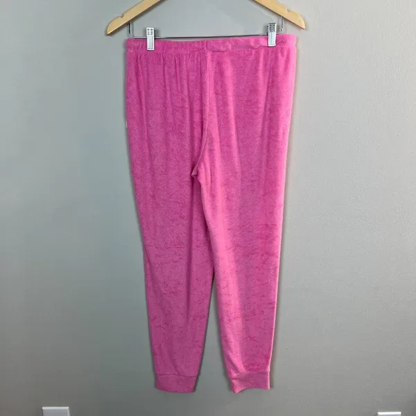 Juicy Couture Sleepwear Jogger Pants Large Pink Studded‎ Drawstring Lounge - Image 5