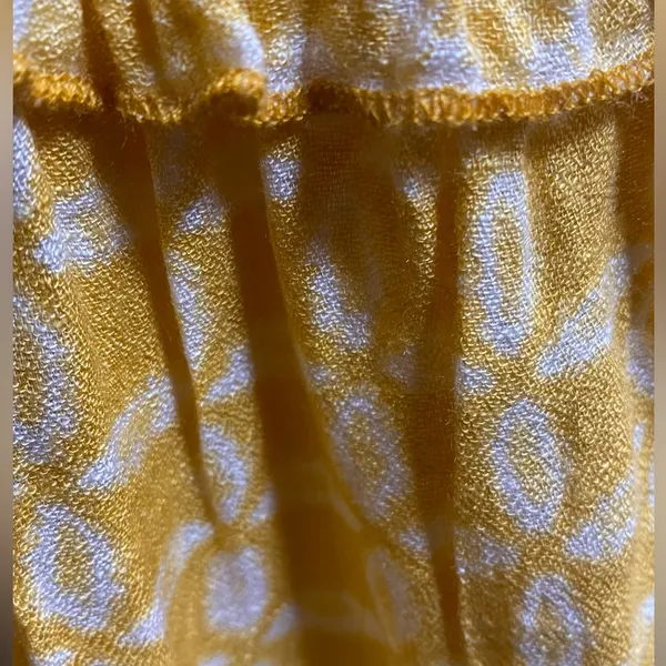 blue island Yellow Printed Boho Tie-Front Tunic - Image 8