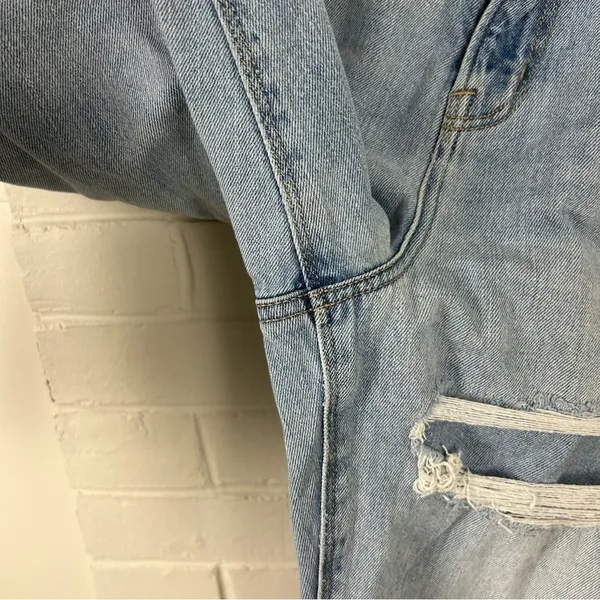 American Eagle Light Wash Distressed Curvy Mom Jean Size 4 - Image 9