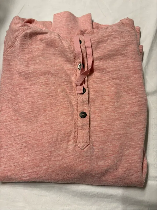 Carhartt Women’s Light Pink Hooded Henley Long Sleeve Top SZ M Granolagirl - Image 11