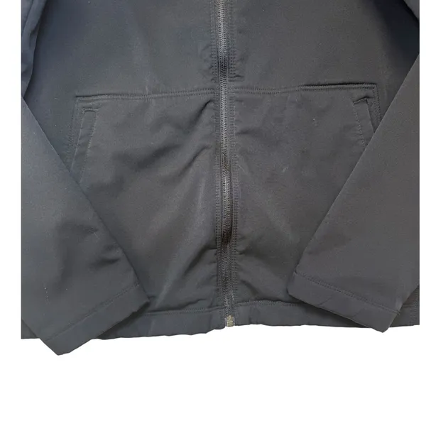 Nike Womens Softshell Hooded Jacket Black Full Zip Fleece Lined Sz M Embroidered - Image 4