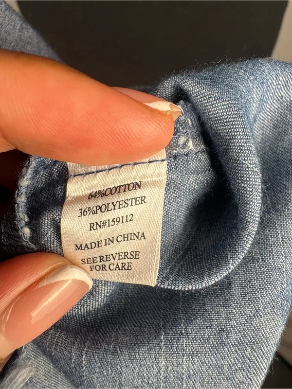 Shirt Dress Denim Button-Front Shirt Dress - Blue - Image 11