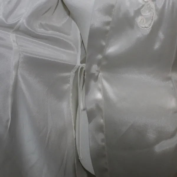 PINK - Victoria's Secret Vintage Y2k White Silky Embroidered Robe - Size Small - Image 13