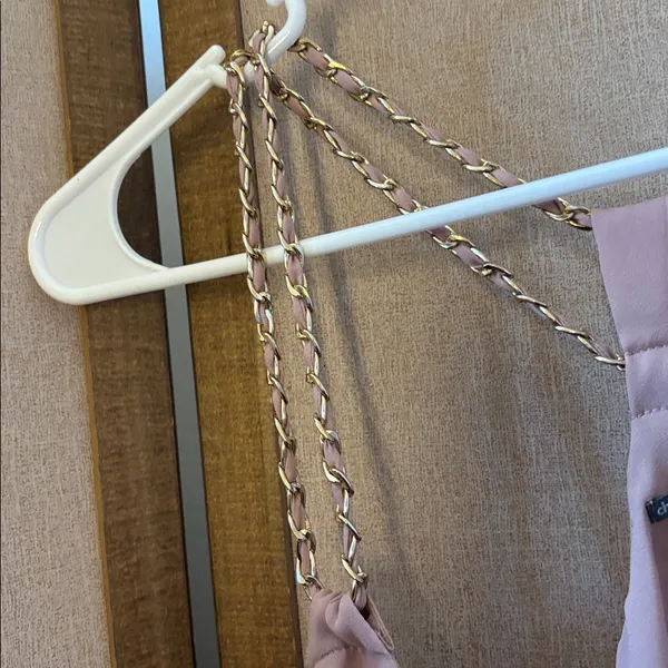 FINAL MARKDOWN Charlotte Russe Blush Pink top with Chain Straps lined medium - Image 2