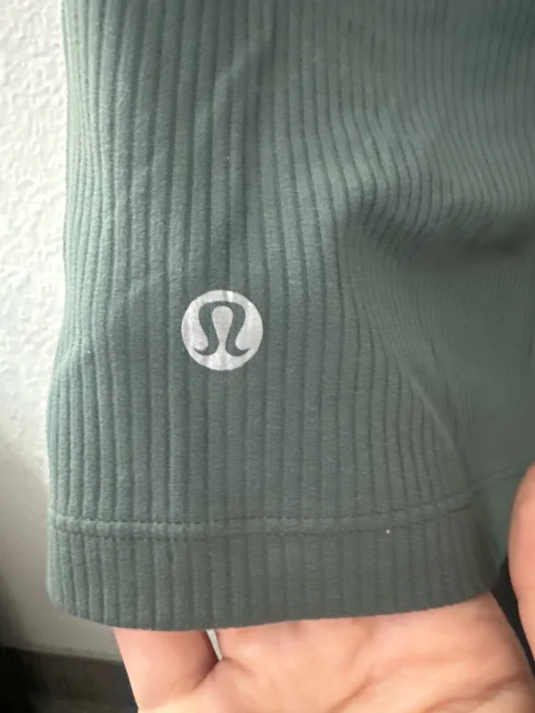 Green One Shoulder Ribbed Lululemon Tank - Image 3