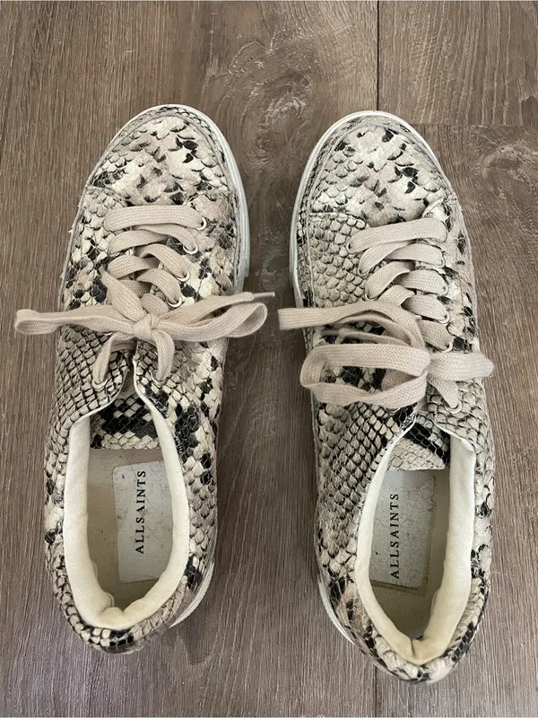 All Saints Trish Sneakers Python Snake Size 9 Animal Print Lace Up Shoes - Image 4