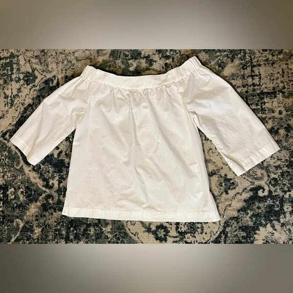 Madewell Off the‎ Shoulder Top 3/4 Sleeve 100% Cotton XXS Minimalist Classic EUC - Image 3