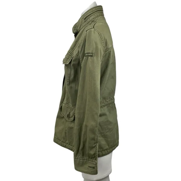 Abercrombie & Fitch Women's Green Long Sleeve Full Zip Utility Coat Jacket Sz M - Image 2