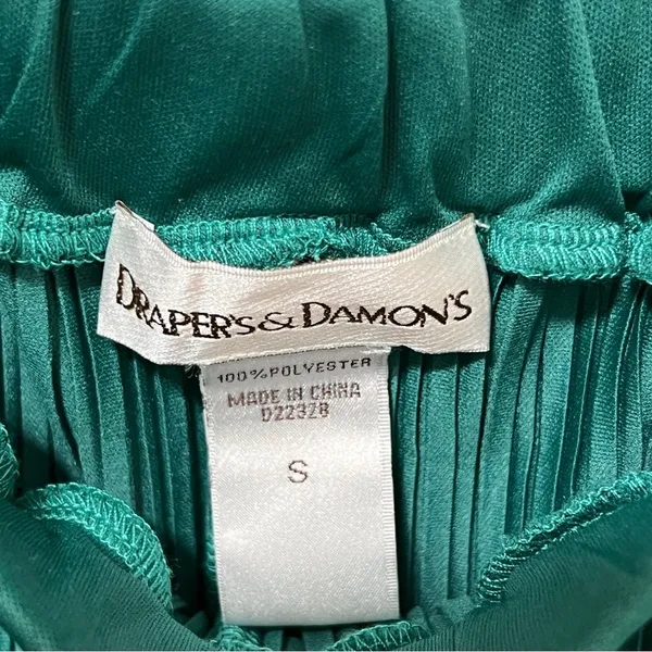 Draper’s and Damon’s Green Pleated Flared Pants S High-Waisted - Image 3