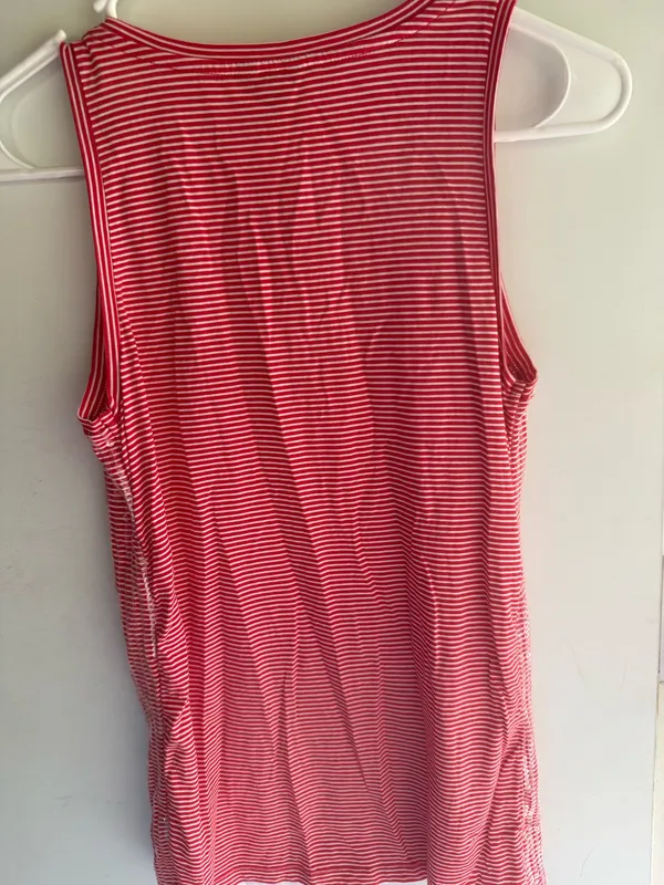 Ann Taylor red and white striped sparkly tank top - Image 3