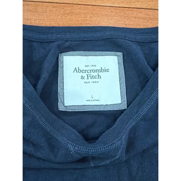 Abercrombie & Fitch Pullover Top Womens Navy Blue Raglan Sleeve L‎ - Image 3