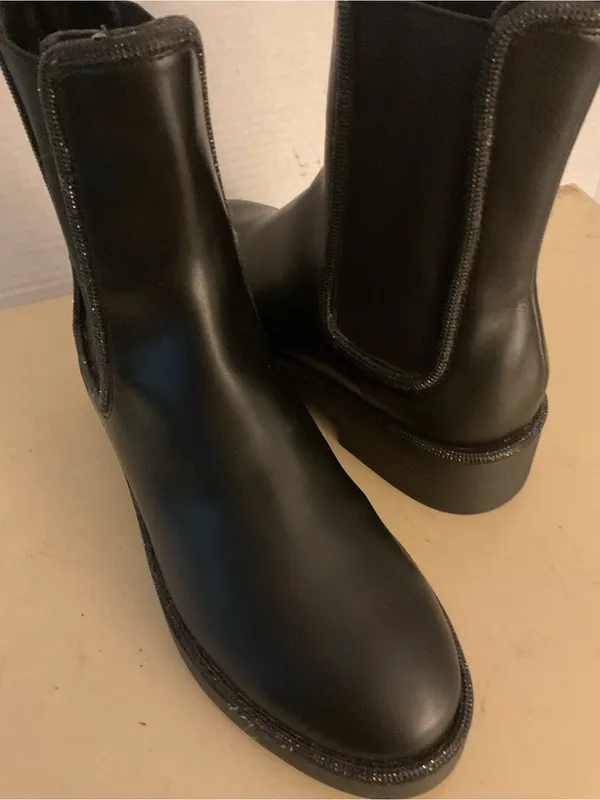 Steven By Steve Madden women Black Chelsea Platform Ankle Boots US 8.5 - Image 5