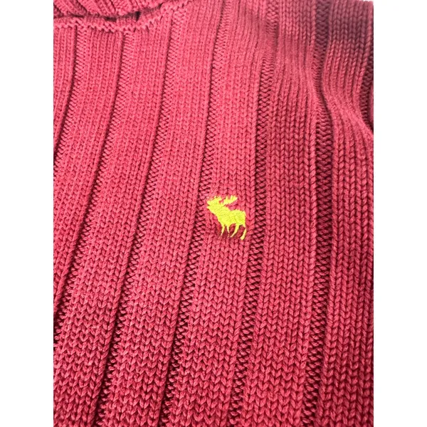 Vintage Abercrombie & Fitch A&F 92 Burgundy Ribbed Turtleneck Sweater S Y2K - Image 4