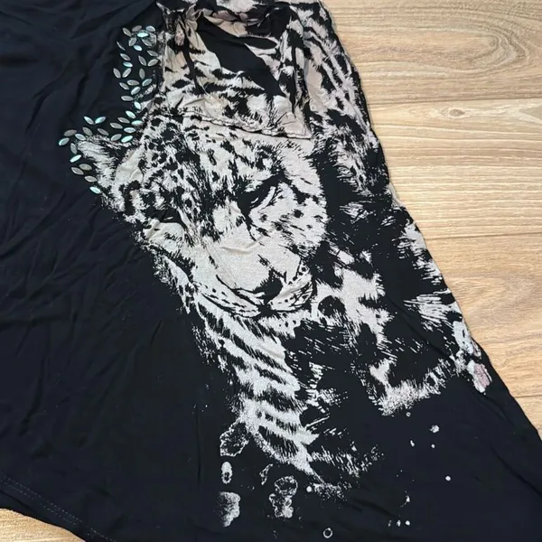 Romeo and Juliet Couture Black Flowy Tank‎ Top Size Large - Image 2