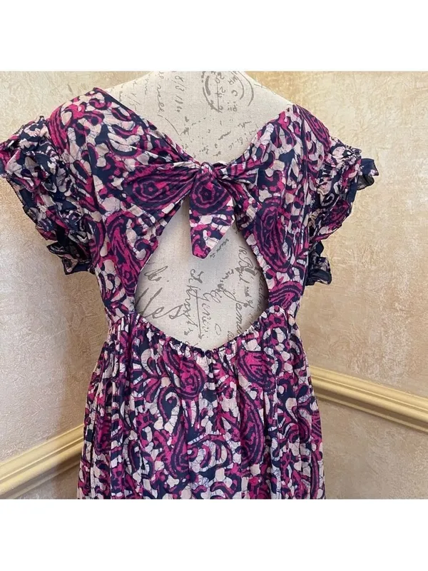 House of Harlow 1960 floral midi/maxi poplin cotton dress Sz L Fairy Cottagecore - Image 10