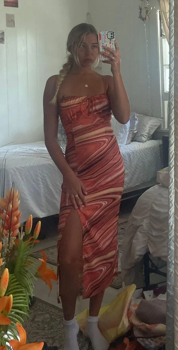 Marble Orange Dress - Image 3