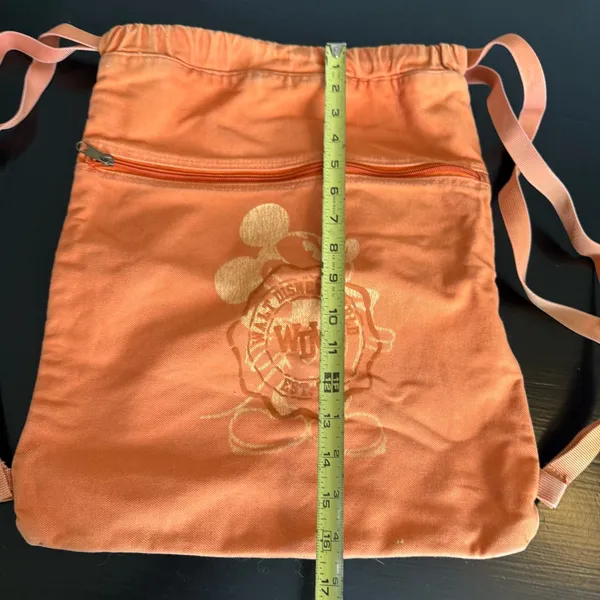 Disney parks, Walt Disney World‎ Orange Drawstring Backpack with Disney Logo - Image 2