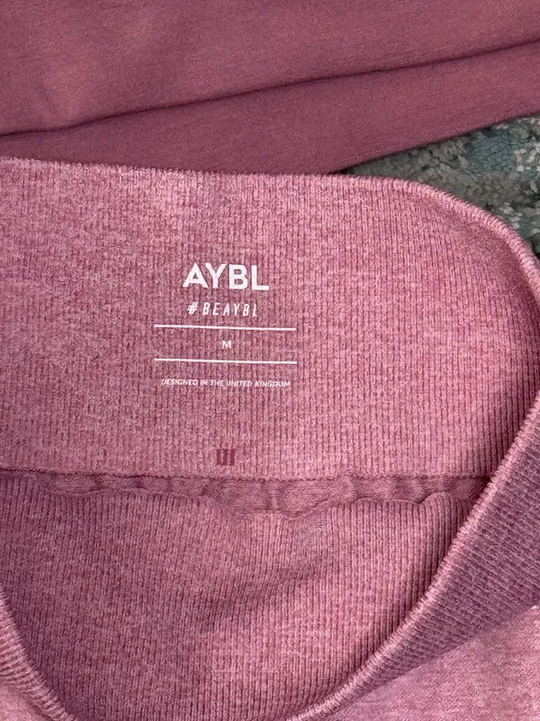 AYBL Rose Pink Set Cropped Jumper Ombré Seamless Leggings S/M - Image 6