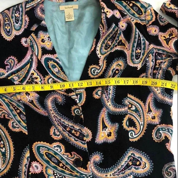 Retro Whimsygoth Gothic Black pink paisley blazer jacket coat shirt multicolored Size L-Measurement in pics - Image 5