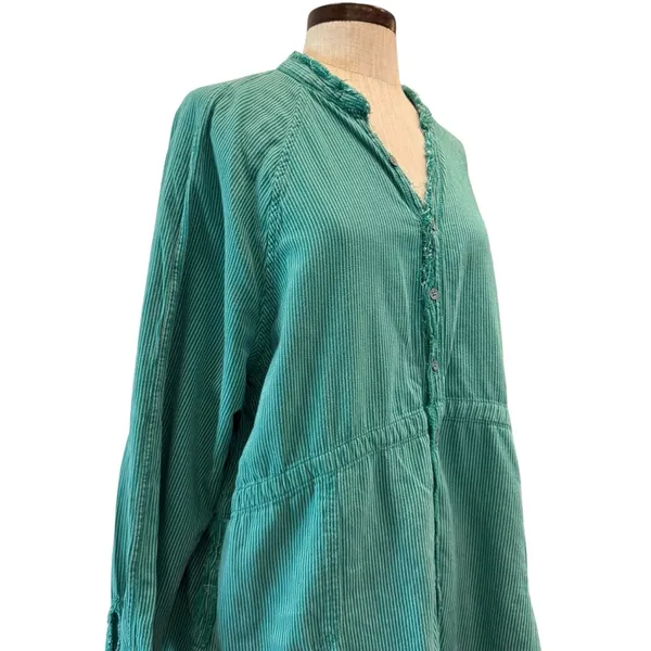 Free people daydream green stripe button down - Image 5