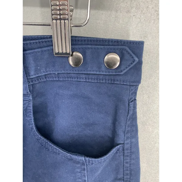 LOFT Womens Pants Navy Blue Wide Leg Tab Waist Detail Size 12 - Image 5