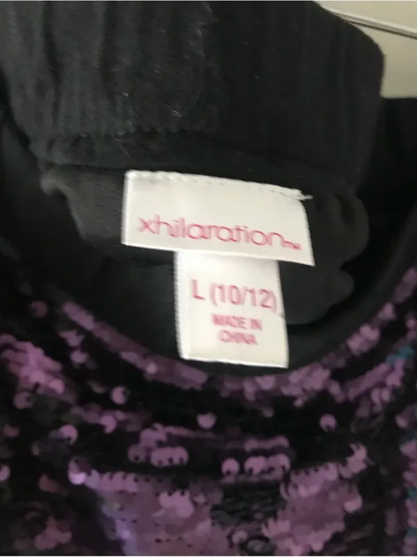 Xhilaration Sequin Ombre Mini Skirt - Teal, Black, Purple Sz L - Image 3