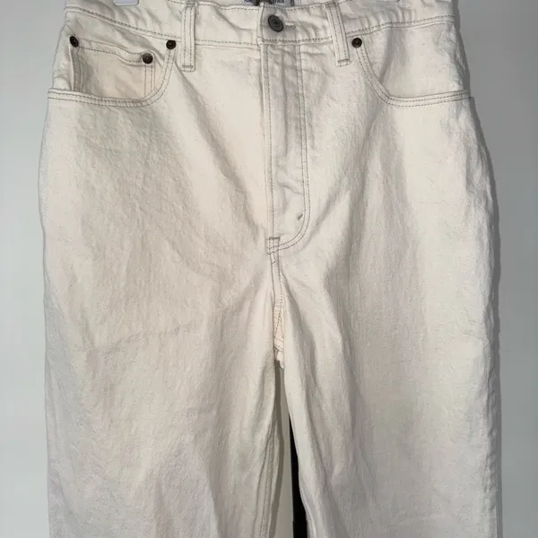 Abercrombie & Fitch The 90’s Straight Ultra High Rise Curve Love 10‎ Long Cream - Image 4