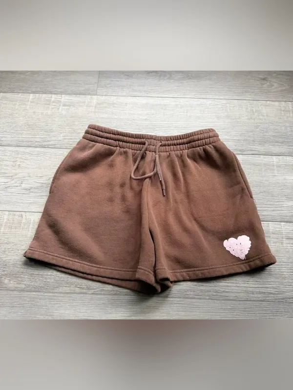 White Fox Boutique Fleece Lounge Shorts Brown Size L EUC - Image 3