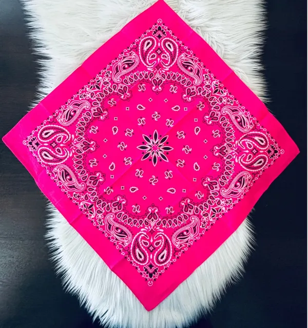 Hot Pink Paisley Bandana - Image 2
