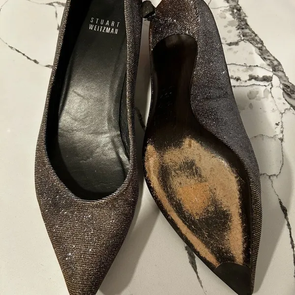 Stuart Weitzman Glittery Kitten Heel 8 - Image 3