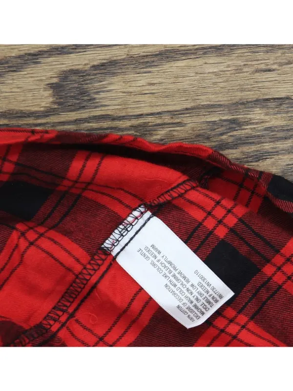 NEW Wondershop Plaid Flannel Long Sleeve Pajama Shirt Holiday Red / Black L - Image 4