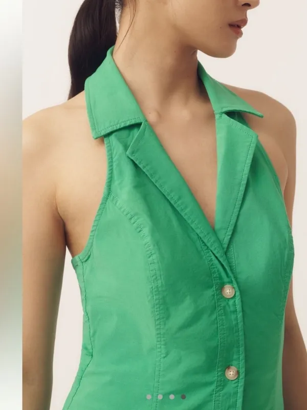 NWT Anthropologie The Amelia Collared Mini Dress by Maeve Green Sz XL - Image 5